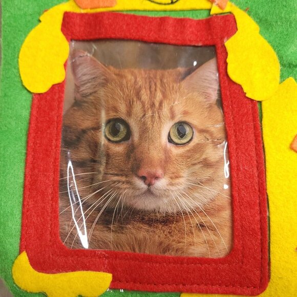 Christmas Cat Stocking Photo Slot 14 in Felt With Santa Hat Cat Design - Picture 3 of 4